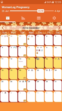 WomanLog Pregnancy Calendar screenshots
