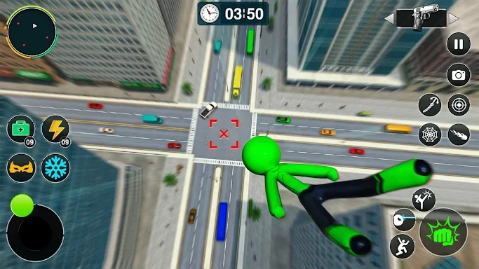 Flying Stickman Rope Hero Game screenshots