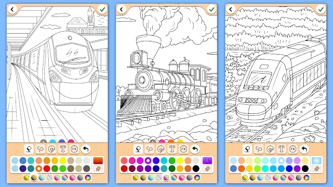Train game: coloring book. screenshots