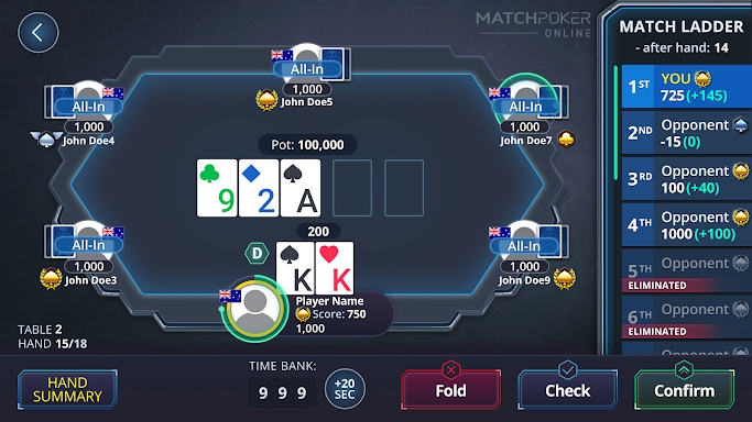 Match Poker Online screenshots