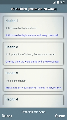 40 hadiths (An-Nawawi) screenshots