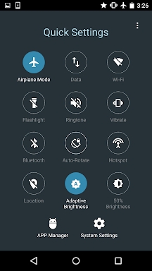 Quick Settings for Android screenshots