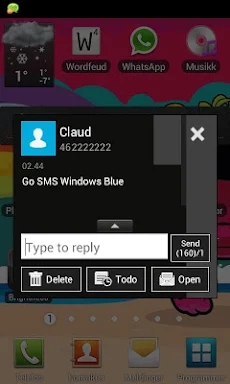 GO SMS Windows Blue screenshots