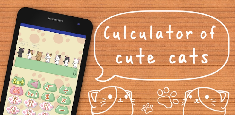 Calculator of cute cat screenshots