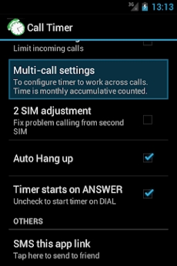 Call-Timer screenshots