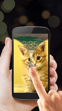 Kitty Cat Zipper Lock Screen screenshots