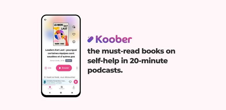 Koober: book podcasts screenshots