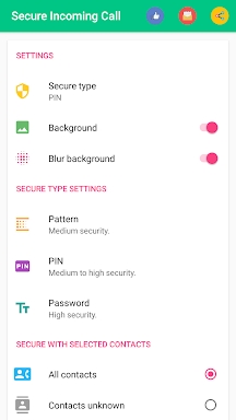 Secure Incoming Call screenshots