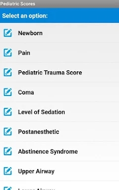 Pediatric Scores screenshots
