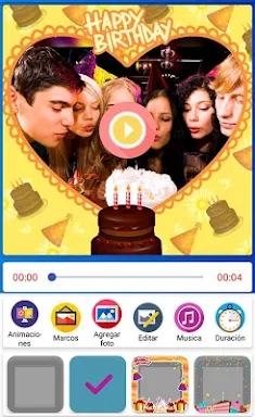 Happy birthday video with photos and music screenshots