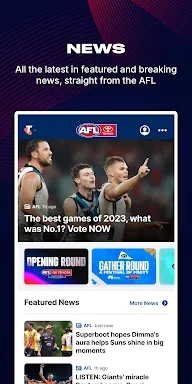 AFL Live Official App screenshots