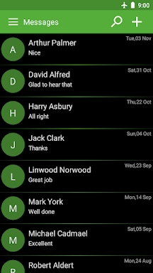 SMS text messaging app screenshots