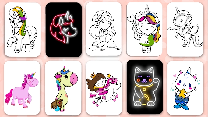 Unicorn Coloring Girl Games screenshots