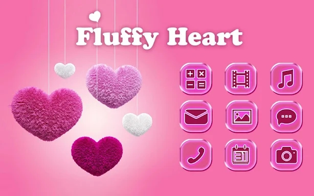Fluffy diamond Hearts Theme: Pink Comics Launcher screenshots