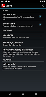 Auto Redial | call timer screenshots