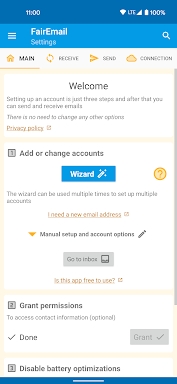 FairEmail, privacy aware email screenshots