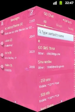 Pink Cute Sweet Theme GO SMS screenshots
