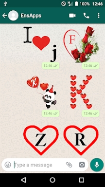 Romantique alphabet Stickers WAStickerApps screenshots