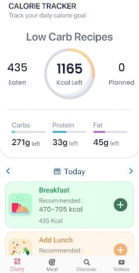 Low carb recipes diet app screenshots