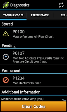OBDLink (OBD car diagnostics) screenshots