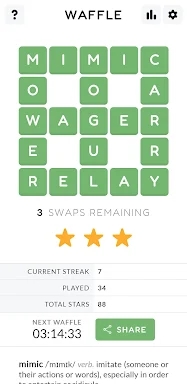 Waffle - Daily Word Game screenshots
