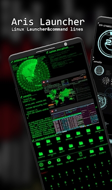 Aris Launcher, Hacker Style UI screenshots