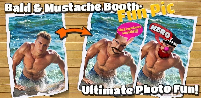 Bald & Mustache Booth Fun Pic screenshots