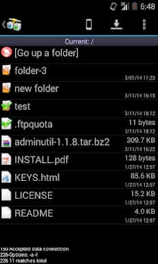 AndFTP (your FTP client) screenshots