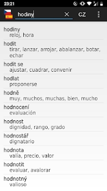 Czech - Spanish offline dict. screenshots