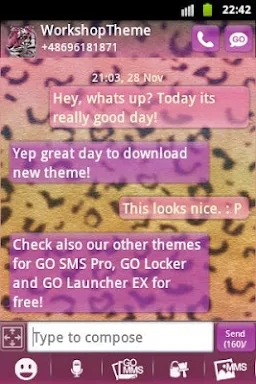 Panther Theme GO SMS screenshots