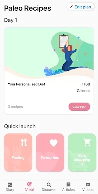 Paleo diet app: Diet tracker screenshots