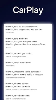 Commands for Siri screenshots