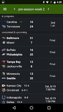Sports Alerts - NFL edition screenshots