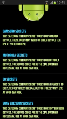 Secret Codes For Android screenshots
