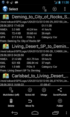 Ultra GPS Logger Lite screenshots