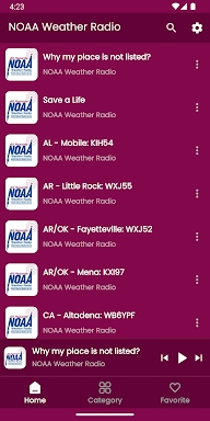 NOAA Weather Radio screenshots