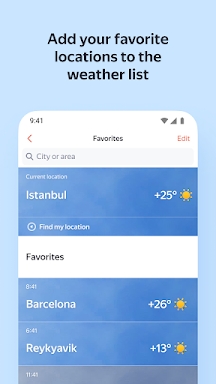 Yandex Weather screenshots