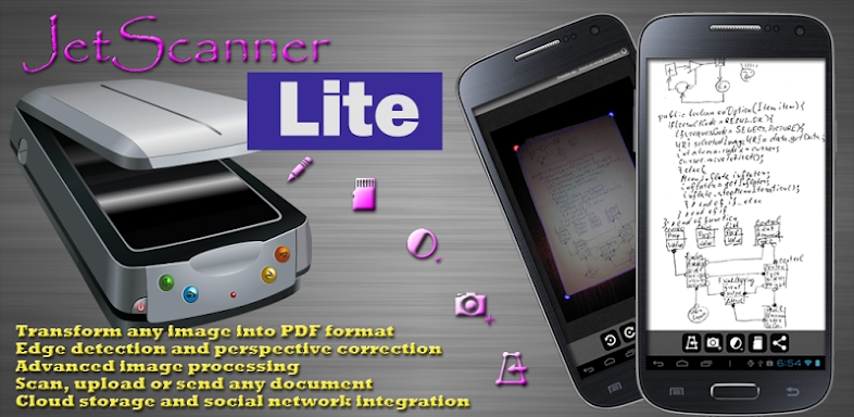 Jet Scanner Lite. Scan to PDF screenshots