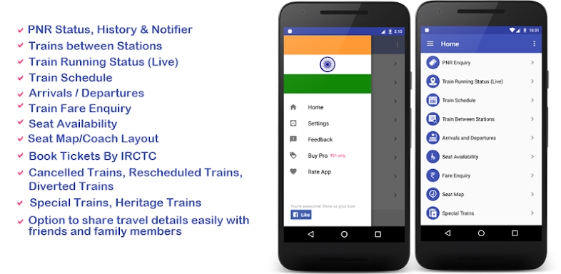 Indian Rail Enquiry (No Ads) screenshots