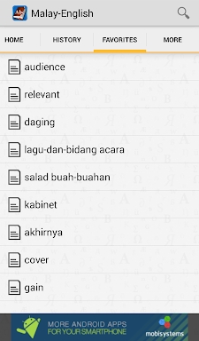 Malay<>English Dictionary screenshots