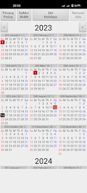 Annual Holiday Calendars screenshots