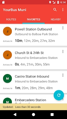 San Francisco Muni Bus Tracker screenshots