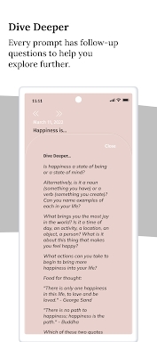 Prompted Journal self care app screenshots