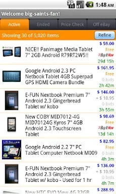 Pocket Auctions for eBay screenshots