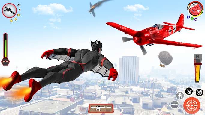 Flying Bat Robot Bike Game screenshots