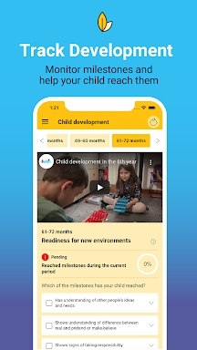 Bebbo parenting app screenshots