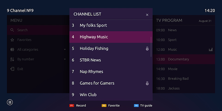 Ministra Player for Android TV screenshots