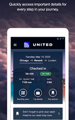United Airlines screenshots