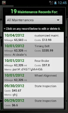 Car Maintenance Reminder Lite screenshots