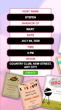 PartyZa Video Invitation Maker screenshots
